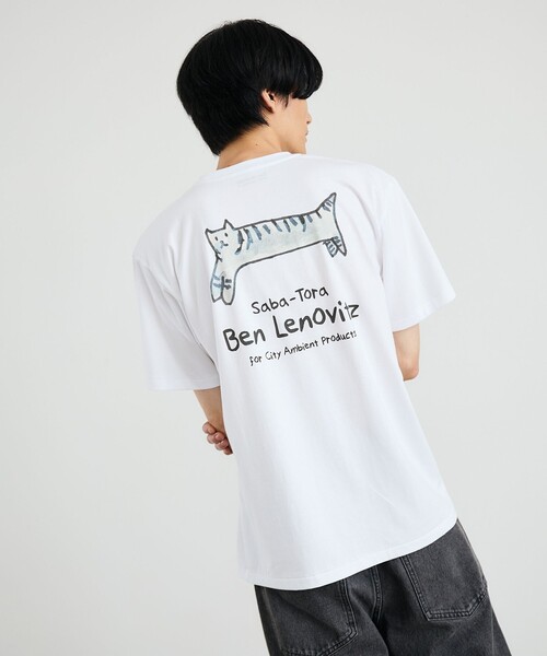 City Ambient Products（シティアンビエントプロダクツ）の「【City Ambient Products別注】Ben Lenovitz: DOG CAT Tシャツ（Tシャツ/カットソー・メンズ・アイボリー/ストーン/ホワイト系/オフホワイト/ナチュラル/ホワイト/ライトホワイト/サンドベージュ/シルバーグレー/オートミール・SMALL/MEDIUM/LARGE）」の8枚目の写真
