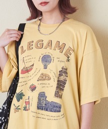CUBE SUGAR（キューブシュガー）の「26/-天竺パウダー加工イタリアプリントビッグTシャツ（Tシャツ/カットソー）」