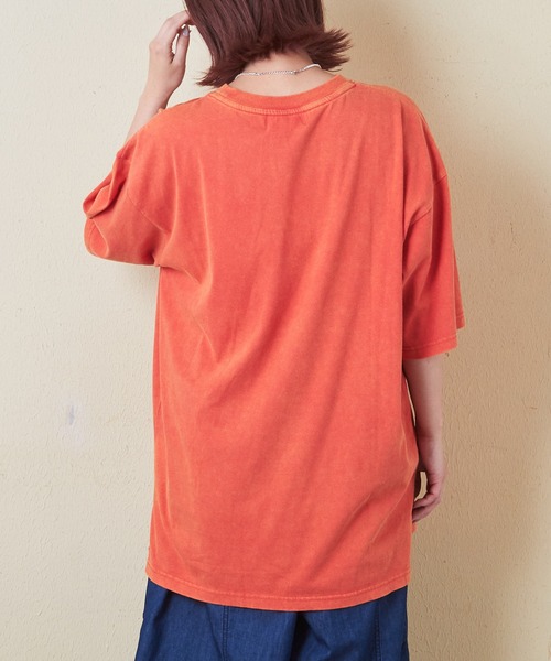 tシャツ 26/-天竺パウダー加工イタリアプリントビッグTシャツ レディース 26/-天竺 パウダー加工 イタリア プリント ビッグ Tシャツ