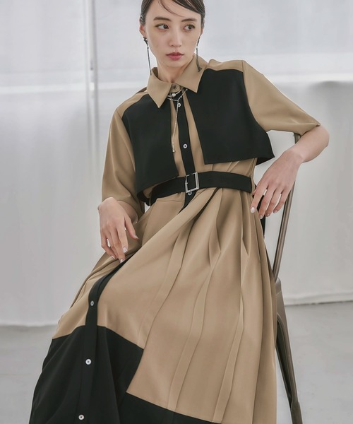 新品タグ付き】HARE ハレ ソデプリーツキリカエワンピース