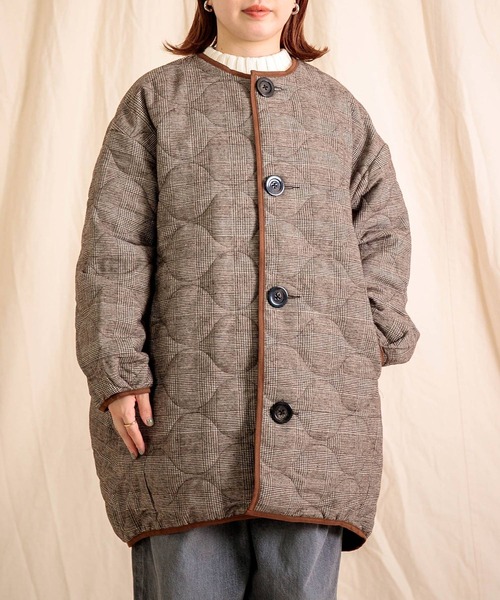 Brocante / ブロカント] グレンチェック キルトココンコート | Domingo