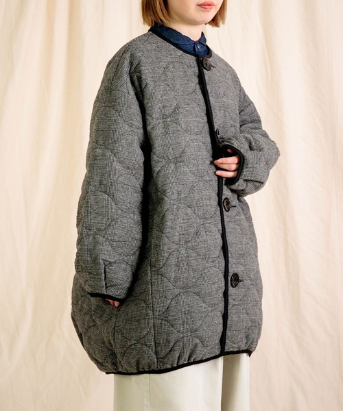 Brocante / ブロカント] グレンチェック キルトココンコート | Domingo