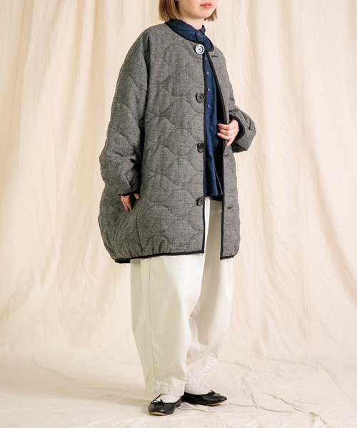 Brocante / ブロカント] グレンチェック キルトココンコート | Domingo