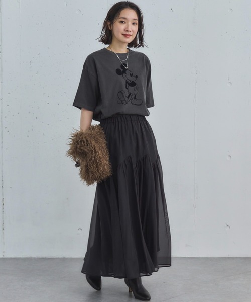 Doux archives（ドゥアルシーヴ）の「切替ギャザースカート（スカート・レディース・アイボリー/ブラック/グレー・FREE）」の5枚目の写真