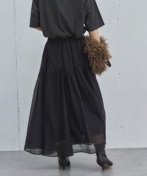 Doux archives（ドゥアルシーヴ）の「切替ギャザースカート（スカート・レディース・アイボリー/ブラック/グレー・FREE）」の17枚目の写真