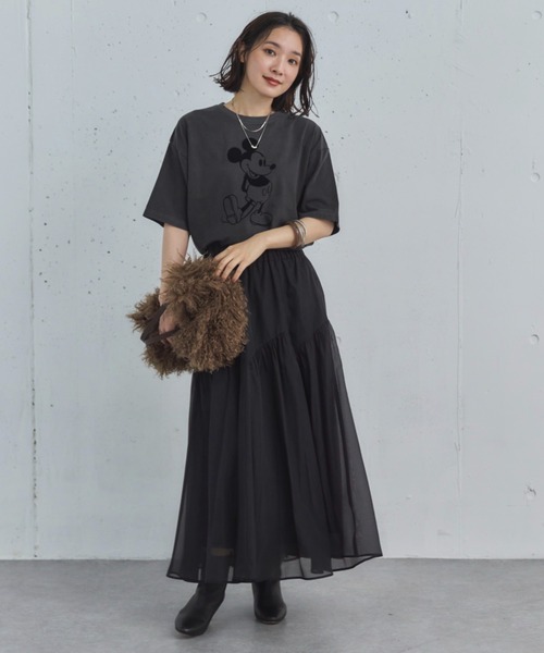 Doux archives（ドゥアルシーヴ）の「切替ギャザースカート（スカート・レディース・アイボリー/ブラック/グレー・FREE）」の7枚目の写真