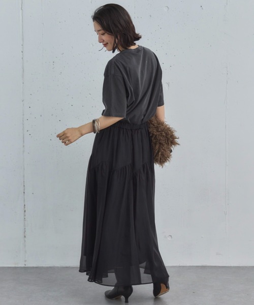 Doux archives（ドゥアルシーヴ）の「切替ギャザースカート（スカート・レディース・アイボリー/ブラック/グレー・FREE）」の12枚目の写真