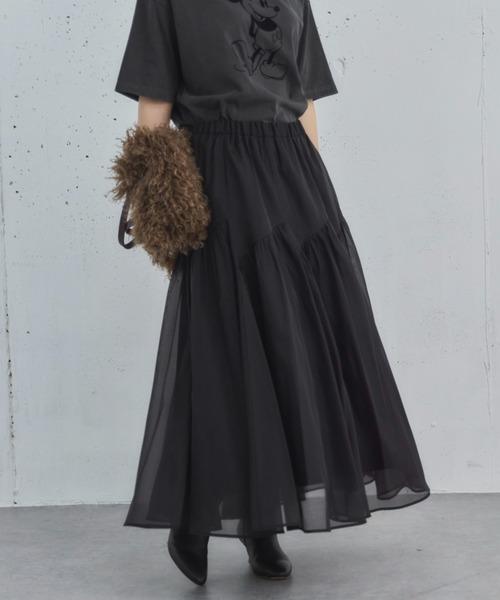 Doux archives（ドゥアルシーヴ）の「切替ギャザースカート（スカート・レディース・アイボリー/ブラック/グレー・FREE）」の14枚目の写真