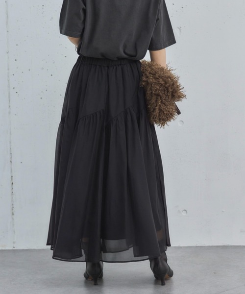 Doux archives（ドゥアルシーヴ）の「切替ギャザースカート（スカート・レディース・アイボリー/ブラック/グレー・FREE）」の20枚目の写真