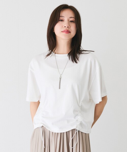 Jayro(ジャイロ)の「シルケット風半袖プルオーバー(Tシャツ/カットソー・レディース・ホワイト系その他/ライトグリーン/ネイビー・M)」の13枚目の写真
