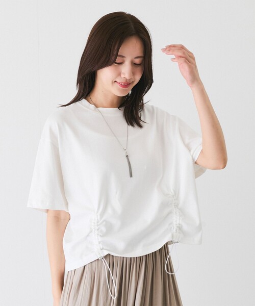 Jayro(ジャイロ)の「シルケット風半袖プルオーバー(Tシャツ/カットソー・レディース・ホワイト系その他/ライトグリーン/ネイビー・M)」の14枚目の写真