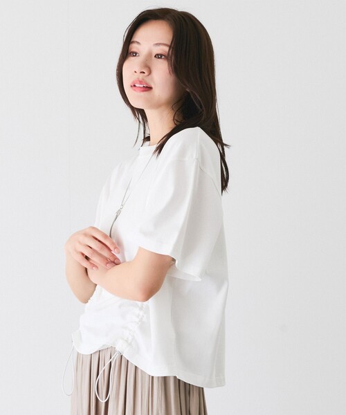 Jayro(ジャイロ)の「シルケット風半袖プルオーバー(Tシャツ/カットソー・レディース・ホワイト系その他/ライトグリーン/ネイビー・M)」の15枚目の写真
