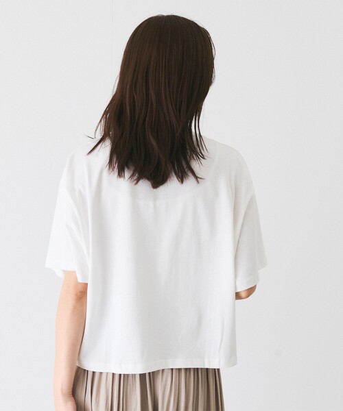 Jayro(ジャイロ)の「シルケット風半袖プルオーバー(Tシャツ/カットソー・レディース・ホワイト系その他/ライトグリーン/ネイビー・M)」の4枚目の写真