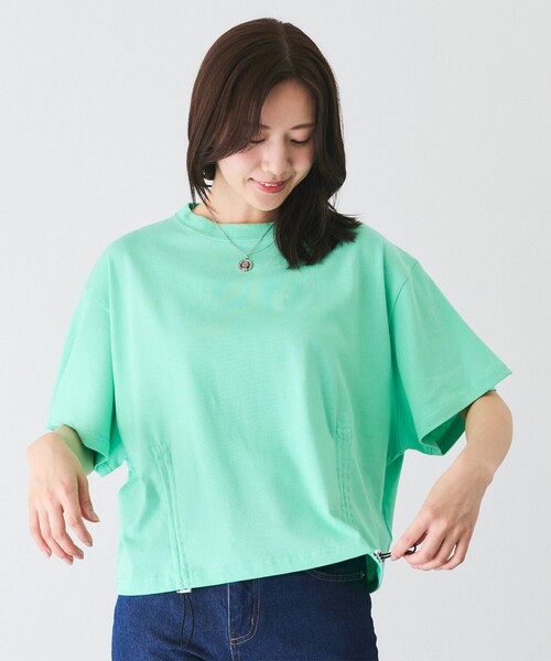 Jayro(ジャイロ)の「シルケット風半袖プルオーバー(Tシャツ/カットソー・レディース・ホワイト系その他/ライトグリーン/ネイビー・M)」の10枚目の写真