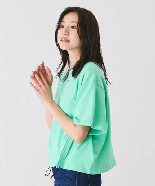 Jayro(ジャイロ)の「シルケット風半袖プルオーバー(Tシャツ/カットソー・レディース・ホワイト系その他/ライトグリーン/ネイビー・M)」の11枚目の写真