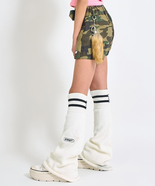 ANAP GiRL(アナップガール)の「ファー シッポ付き フェイクベルトミニ スカパン【キッズお揃い】(スカート・キッズ・カーキ/ライトブルー/ブラック・M/S/XS)」の15枚目の写真