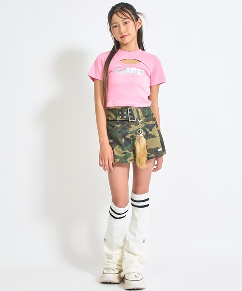 ANAP GiRL(アナップガール)の「ファー シッポ付き フェイクベルトミニ スカパン【キッズお揃い】(スカート・キッズ・カーキ/ライトブルー/ブラック・M/S/XS)」の18枚目の写真