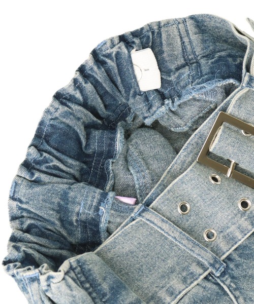 ANAP GiRL(アナップガール)の「ファー シッポ付き フェイクベルトミニ スカパン【キッズお揃い】(スカート・キッズ・カーキ/ライトブルー/ブラック・M/S/XS)」の7枚目の写真