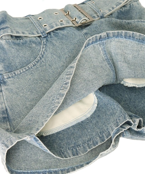 ANAP GiRL(アナップガール)の「ファー シッポ付き フェイクベルトミニ スカパン【キッズお揃い】(スカート・キッズ・カーキ/ライトブルー/ブラック・M/S/XS)」の10枚目の写真