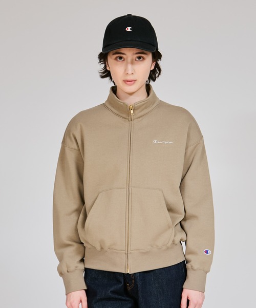 Champion(チャンピオン)の「【Champion/チャンピオン】レディース ベーシック スタンドジップスウェットシャツ(スウェット・レディース・ベージュ系2/オートミール/グレー/ブラック・LARGE/MEDIUM)」の4枚目の写真