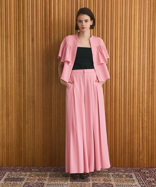 GRACE CLASS(グレースクラス)の「ボックスプリーツパンツ(その他パンツ・レディース・ピンク/ブラック・38/36)」の1枚目の写真