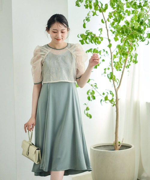 12Twelve Agenda（トゥエルブ　アジェンダ）の「ボリュームスリーブレースボレロブラウス（ワンピース・レディース・ブラウン/ネイビー・M）」の8枚目の写真