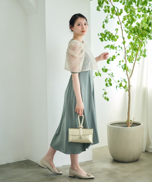 12Twelve Agenda（トゥエルブ　アジェンダ）の「ボリュームスリーブレースボレロブラウス（ワンピース・レディース・ブラウン/ネイビー・M）」の5枚目の写真