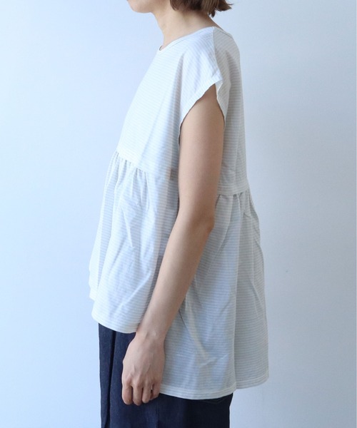 ☆新品未使用☆etre tokyo リサイクルコットンボーダーTee ブルー ☆新品未使用☆etre tokyo リサイクルコットンボーダーTee