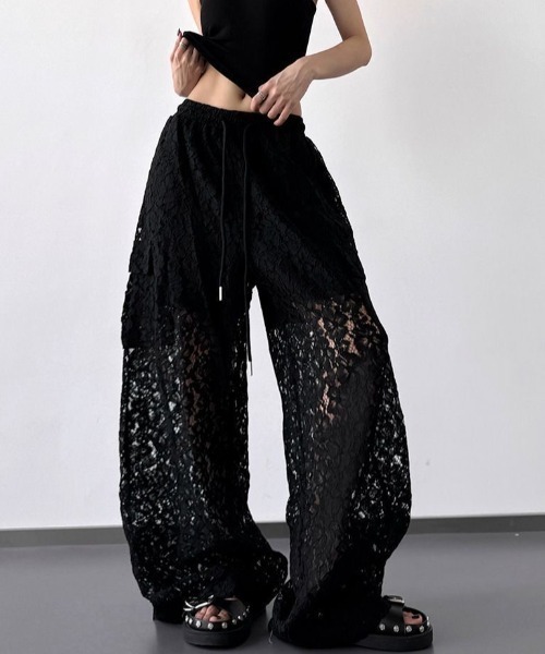 SHEENA(シーナ)の「レースカーゴワイドパンツ(その他パンツ・レディース・ブラック/ホワイト・M)」の21枚目の写真