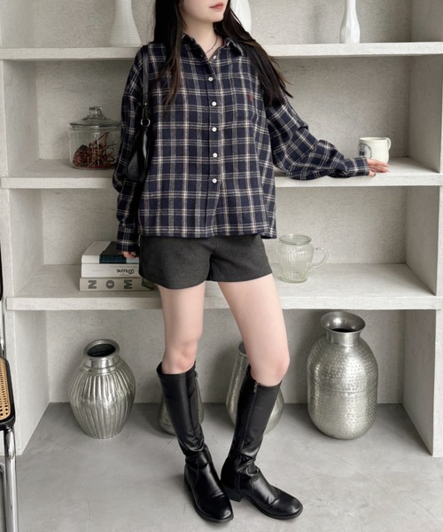 ブラウス シャツ 「U.S. POLO ASSN」ワイドシルエット フランネルチェック シャツ レディース U.S. POLO ASSN】ワイドシルエット フランネルチェック シャツ