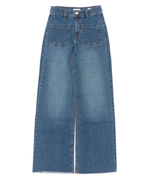MUSE(ミューズ)の「【muse】フレンチ デニム ワイドパンツ ジーンズ バギー オーガニック(デニムパンツ・レディース・ブルー/ライトブルー・27/26/25/28/24)」の2枚目の写真