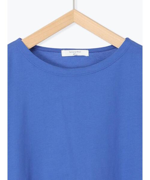 Samansa Mos2 blue(サマンサモスモスブルー)の「ツイストスリーブTシャツ(Tシャツ/カットソー・レディース・オフホワイト/ブルー/ブラック・F)」の13枚目の写真