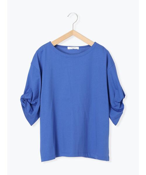 Samansa Mos2 blue(サマンサモスモスブルー)の「ツイストスリーブTシャツ(Tシャツ/カットソー・レディース・オフホワイト/ブルー/ブラック・F)」の18枚目の写真