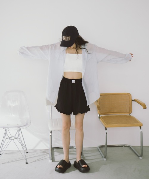 duei（デュイ）の「オーバーサイズシアーフーディーシャツ（シャツ/ブラウス・レディース・ブルー/ホワイト・FREE）」の21枚目の写真