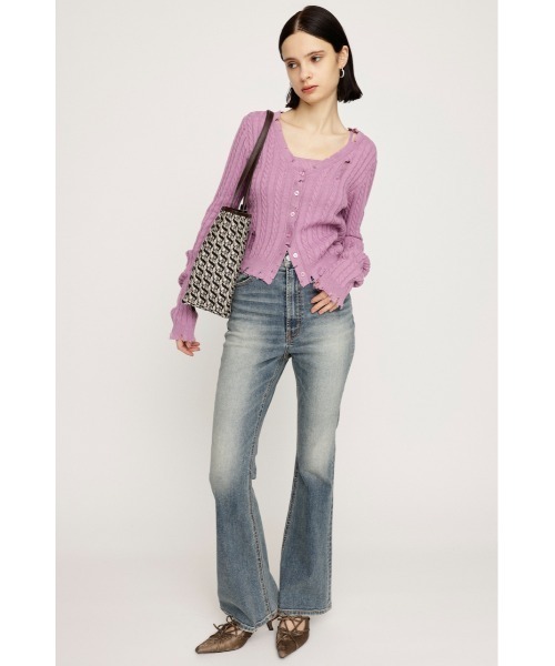 SLY（スライ）の「HW FLARE PT-C WITH ROICA(R)EF ハイウエスト フレアパンツ シー ウィズロイカ アールイーエフ（デニムパンツ・レディース・ブラック系その他2/ライトブルー/ブルー・25inch/24inch/23inch/22inch/26inch）」の21枚目の写真