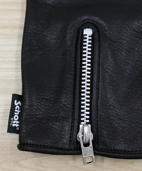 Schott(ショット)の「ZIP LEATHER GLOVE(手袋・メンズ・ブラック・S/L/M)」の3枚目の写真