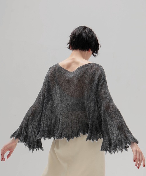 DRESSLAVE（ドレスレイブ）の「sheer mohair petal knit(シアーモヘヤペタルニット)（ニット/セーター・レディース・イエロー/チャコールグレー・38）」の2枚目の写真