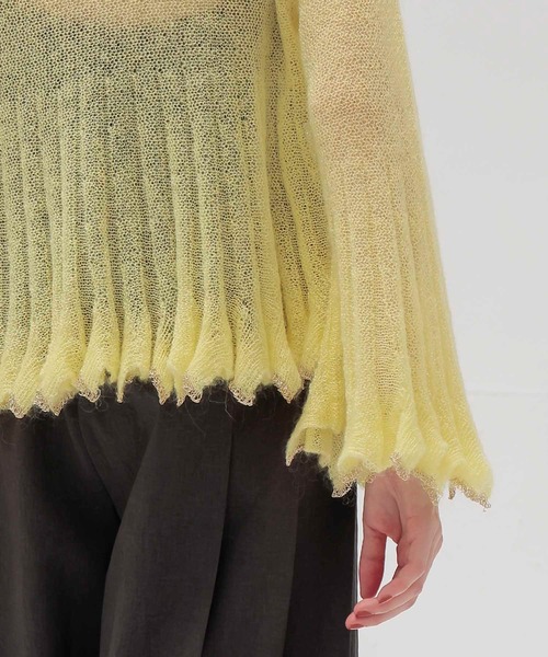 DRESSLAVE（ドレスレイブ）の「sheer mohair petal knit(シアーモヘヤペタルニット)（ニット/セーター・レディース・イエロー/チャコールグレー・38）」の6枚目の写真