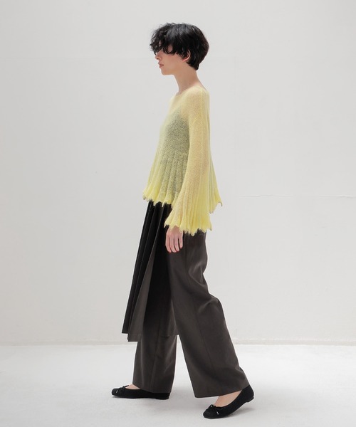 DRESSLAVE（ドレスレイブ）の「sheer mohair petal knit(シアーモヘヤペタルニット)（ニット/セーター・レディース・イエロー/チャコールグレー・38）」の8枚目の写真