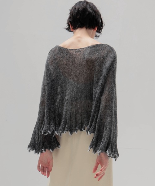 DRESSLAVE（ドレスレイブ）の「sheer mohair petal knit(シアーモヘヤペタルニット)（ニット/セーター・レディース・イエロー/チャコールグレー・38）」の12枚目の写真