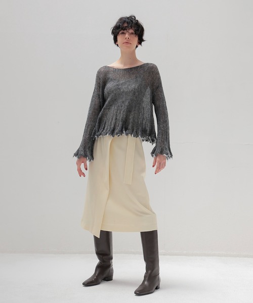 DRESSLAVE（ドレスレイブ）の「sheer mohair petal knit(シアーモヘヤペタルニット)（ニット/セーター・レディース・イエロー/チャコールグレー・38）」の15枚目の写真