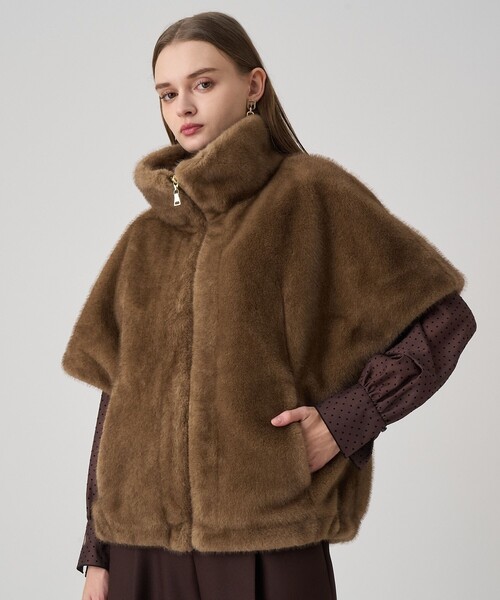 ANAYI（アナイ）の「フェイクミンクファージレ（その他アウター・レディース・グレイッシュベージュ/モカ・38/36）」の13枚目の写真