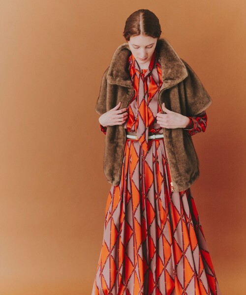 専用です。アナイ　フェイクミンクファージレ ANAYI(アナイ)｜フェイクミンクファージレ/グレージュ の通販