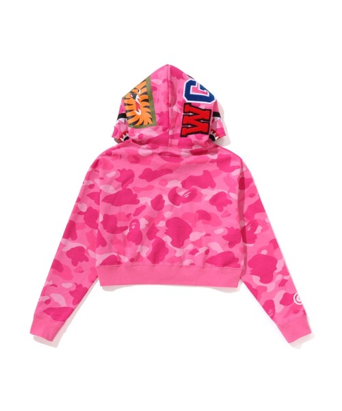 COLOR CAMO CRYSTAL STONE SHARK CROPPED FULL ZIP HOODIE（パーカー