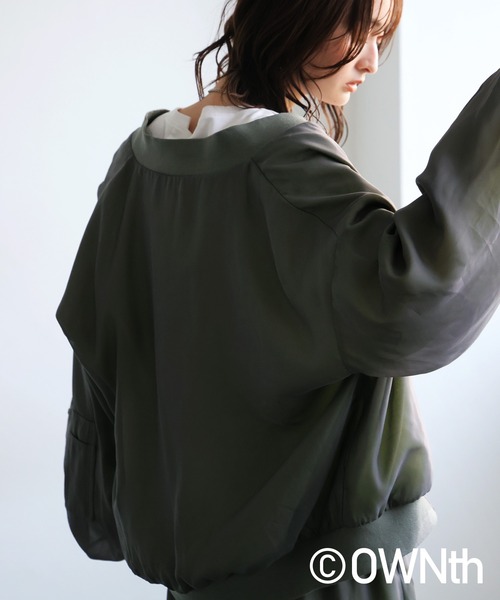 antiqua(アンティカ)の「シアーブルゾン(ブルゾン・レディース・ブラック/グレー・ONESIZE)」の3枚目の写真