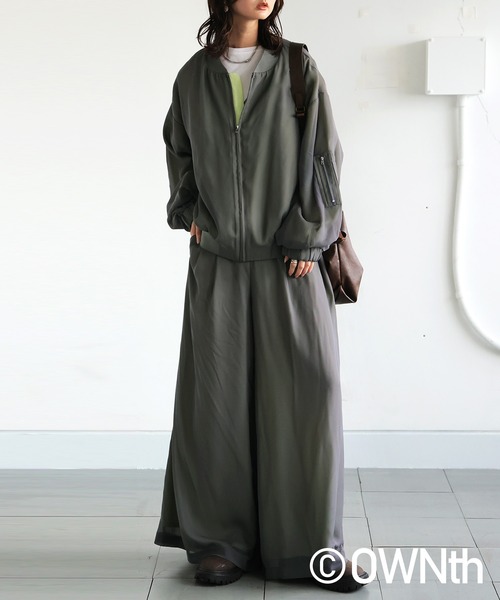 antiqua(アンティカ)の「シアーブルゾン(ブルゾン・レディース・ブラック/グレー・ONESIZE)」の4枚目の写真