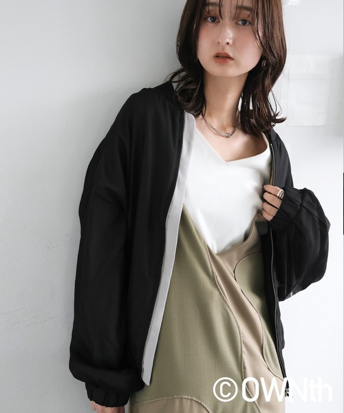 antiqua(アンティカ)の「シアーブルゾン(ブルゾン・レディース・ブラック/グレー・ONESIZE)」の13枚目の写真