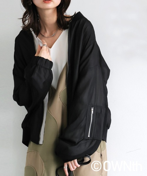 antiqua(アンティカ)の「シアーブルゾン(ブルゾン・レディース・ブラック/グレー・ONESIZE)」の15枚目の写真
