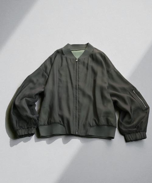 antiqua(アンティカ)の「シアーブルゾン(ブルゾン・レディース・ブラック/グレー・ONESIZE)」の8枚目の写真