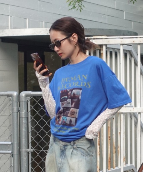 TEEN BOOP（ティーンブープ）の「VintageレコードTee（Tシャツ/カットソー・レディース・ブルー/チャコールグレー/ホワイト・FREE）」の3枚目の写真